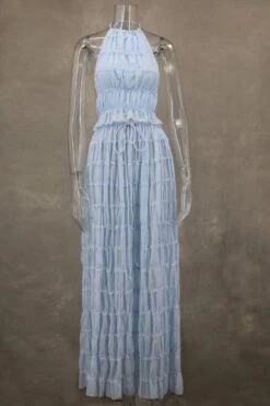 Meryl Top And Maxi Skirt Set - Sky Blue -Bodycon Collection Shop meryl wrap top and maxi skirt set sky blue bodycon collection usa aus 1168047162