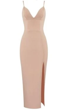 Milan Bandage Midi Dress - Nude -Bodycon Collection Shop milan bandage midi dress nude bodycon collection usa aus 27990224470095