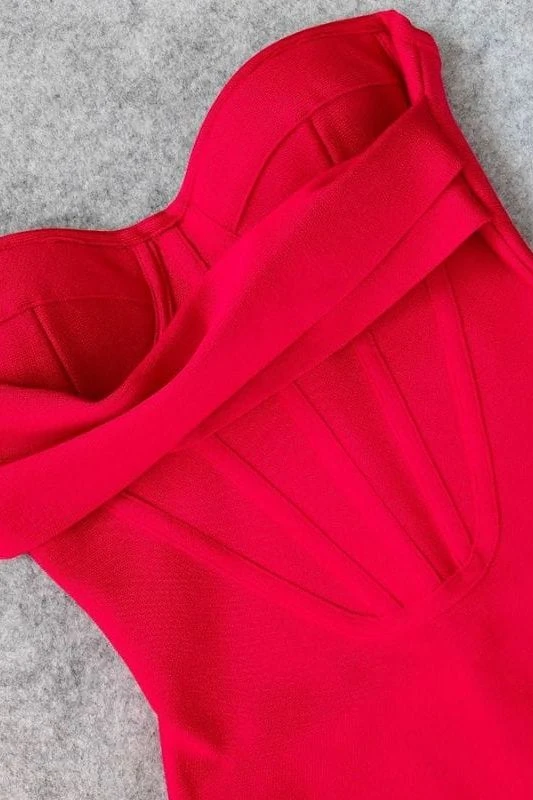 Miles Bodycon Midi Dress - Lipstick Red 5 Miles Bodycon Midi Dress - Lipstick Red - Image 3