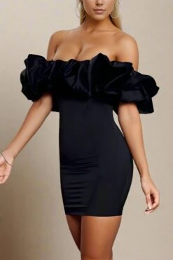 Minnie Bodycon Mini Dress - Classic Black -Bodycon Collection Shop minnie bodycon mini dress classic black bodycon collection usa aus 44252660793562