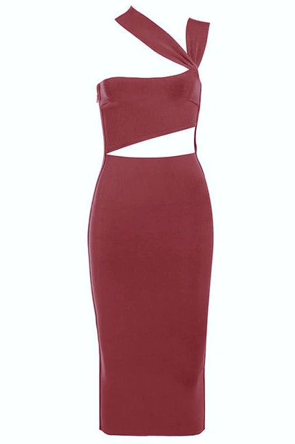 Molly Bandage Midi Dress - Red Wine 4 Molly Bandage Midi Dress - Red Wine - Image 2