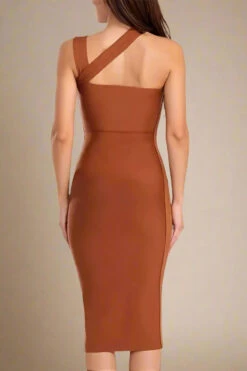Molly Bandage Midi Dress - Tan Brown -Bodycon Collection Shop molly bandage midi dress tan brown bodycon collection usa aus 44820132561114