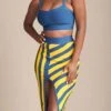 Nadia Bandage Crop Top And Midi Skirt Outfit Set - Royal Blue -Bodycon Collection Shop nadia bandage crop top and midi skirt set royal blue bodycon collection usa aus 41693961617626