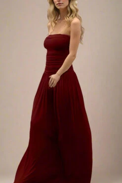 North Bodycon Wrap Midi Dress - Red Wine