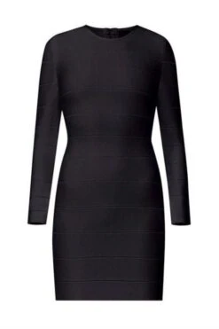 Pamela Long Sleeve Bandage Mini Dress - Classic Black -Bodycon Collection Shop pamela long sleeve bandage mini dress classic black bodycon collection usa aus 37199316287706