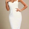Payton Bandage Dress - White Pearl -Bodycon Collection Shop payton bandage dress pearl white bodycon collection usa aus 39571652313306
