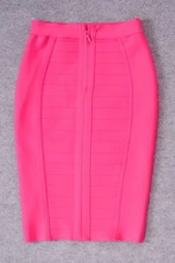 Pencil High Waist Bandage Knee Length Cocktail Skirt - Hot Pink -Bodycon Collection Shop pencil high waist bandage knee length cocktail skirt hot pink bodycon collection usa aus 39414404579546