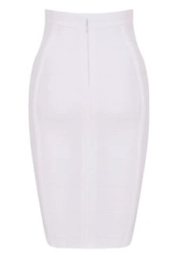 Pencil High Waist Bandage Knee Length Cocktail Skirt - White Pearl -Bodycon Collection Shop pencil high waist bandage knee length cocktail skirt pearl white bodycon collection usa aus 39414436790490