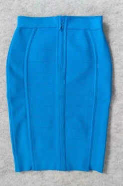 Pencil High Waist Bandage Knee Length Cocktail Skirt - Sky Blue -Bodycon Collection Shop pencil high waist bandage knee length cocktail skirt sky blue bodycon collection usa aus 42432766705882