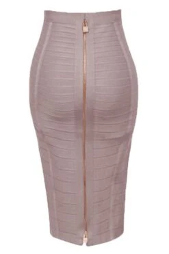 Bodycon Collection Shop -Bodycon Collection Shop pencil high waist bandage knee length knitted skirt cream bodycon collection usa aus 39409711251674