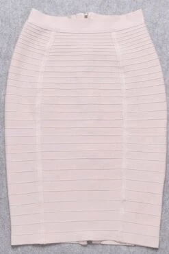 Pencil High Waist Bandage Knee Length Knitted Skirt - Cream -Bodycon Collection Shop pencil high waist bandage knee length knitted skirt cream bodycon collection usa aus 39409711907034