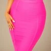 Pencil High Waist Bandage Knee Length Knitted Skirt - Hot Pink -Bodycon Collection Shop pencil high waist bandage knee length knitted skirt hot pink bodycon collection usa aus 42432987037914