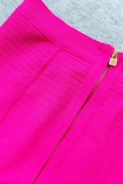 Pencil High Waist Bandage Knee Length Knitted Skirt - Hot Pink -Bodycon Collection Shop pencil high waist bandage knee length knitted skirt hot pink bodycon collection usa aus 42432987070682