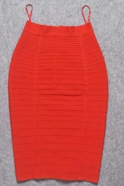 Leni Bandage Top And Pencil Skirt Outfit Set - Lipstick Red -Bodycon Collection Shop pencil high waist bandage knee length knitted skirt lipstick red bodycon collection usa aus 39409434919130