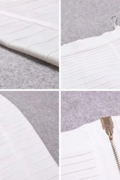 Pencil High Waist Bandage Knee Length Knitted Skirt - White Pearl -Bodycon Collection Shop pencil high waist bandage knee length knitted skirt pearl white bodycon collection usa aus 39409766465754 1