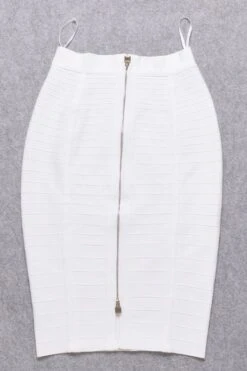 Pencil High Waist Bandage Knee Length Knitted Skirt - White Pearl -Bodycon Collection Shop pencil high waist bandage knee length knitted skirt pearl white bodycon collection usa aus 39409768169690 1