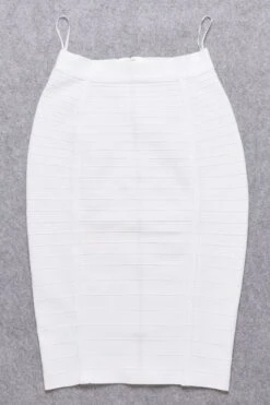 Pencil High Waist Bandage Knee Length Knitted Skirt - White Pearl -Bodycon Collection Shop pencil high waist bandage knee length knitted skirt pearl white bodycon collection usa aus 39409786716378 1