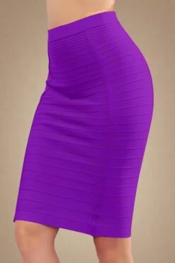 Pencil High Waist Bandage Knee Length Knitted Skirt - Plum Purple -Bodycon Collection Shop pencil high waist bandage knee length knitted skirt plum purple bodycon collection usa aus 42433072267482