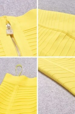 Pencil High Waist Bandage Knee Length Knitted Skirt - Sun Yellow -Bodycon Collection Shop pencil high waist bandage knee length knitted skirt sun yellow bodycon collection usa aus 39409525555418