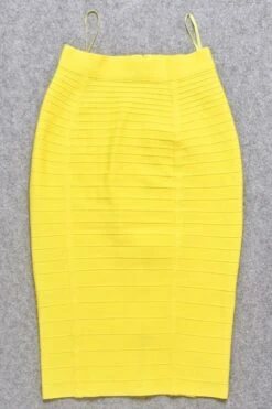 Pencil High Waist Bandage Knee Length Knitted Skirt - Sun Yellow -Bodycon Collection Shop pencil high waist bandage knee length knitted skirt sun yellow bodycon collection usa aus 39409525981402