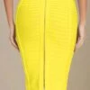 Pencil High Waist Bandage Knee Length Knitted Skirt - Sun Yellow -Bodycon Collection Shop pencil high waist bandage knee length knitted skirt sun yellow bodycon collection usa aus 41694205280474
