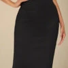 Pencil High Waist Bandage Knee Length Skirt - Classic Black