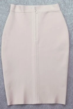 Pencil High Waist Bandage Knee Length Skirt - Cream -Bodycon Collection Shop pencil high waist bandage knee length skirt cream bodycon collection usa aus 28519430029391