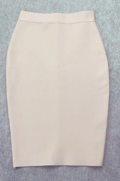 Pencil High Waist Bandage Knee Length Skirt - Cream -Bodycon Collection Shop pencil high waist bandage knee length skirt cream bodycon collection usa aus 28519445102671