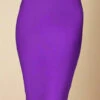 Pencil High Waist Bandage Knee Length Skirt - Plum Purple