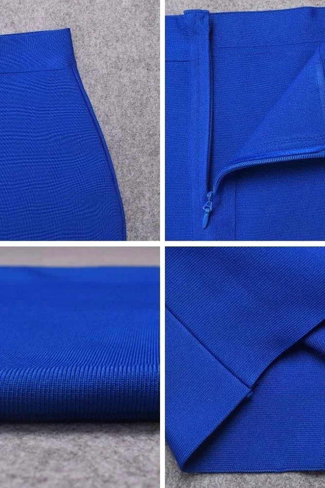 Pencil High Waist Bandage Knee Length Skirt - Royal Blue 11 Pencil High Waist Bandage Knee Length Skirt - Royal Blue - Image 9