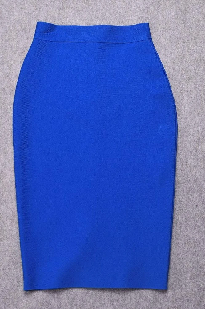 Pencil High Waist Bandage Knee Length Skirt - Royal Blue 9 Pencil High Waist Bandage Knee Length Skirt - Royal Blue - Image 7