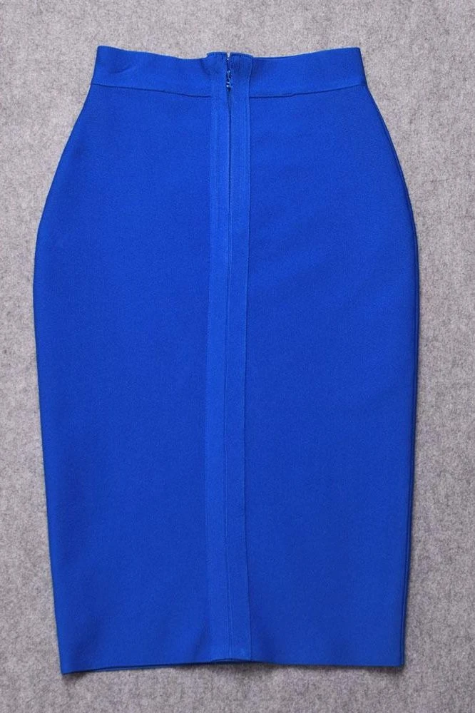 Pencil High Waist Bandage Knee Length Skirt - Royal Blue 10 Pencil High Waist Bandage Knee Length Skirt - Royal Blue - Image 8