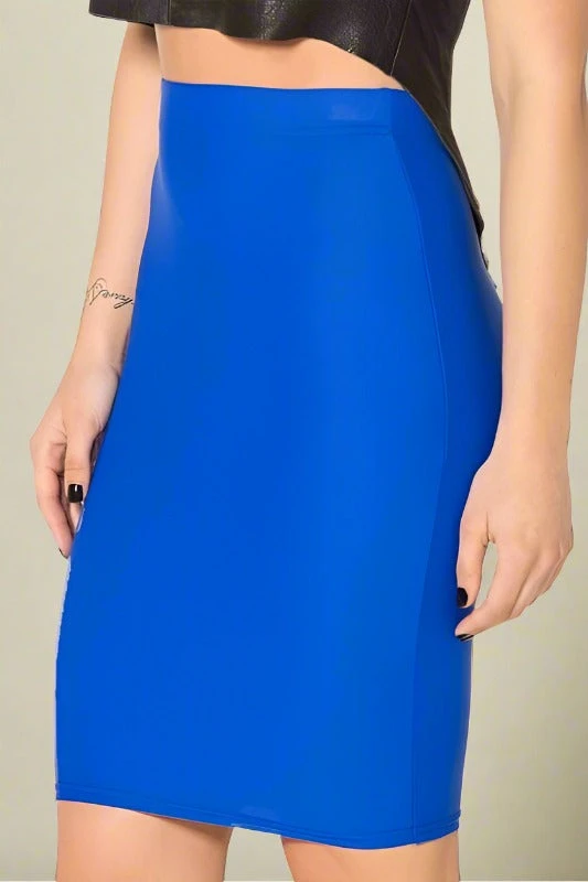 Pencil High Waist Bandage Knee Length Skirt - Royal Blue 3 Pencil High Waist Bandage Knee Length Skirt - Royal Blue