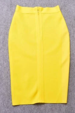Pencil High Waist Bandage Knee Length Skirt - Sun Yellow -Bodycon Collection Shop pencil high waist bandage knee length skirt sun yellow bodycon collection usa aus 28522707845199
