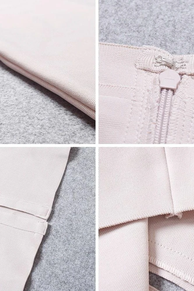 Pencil High Waist Bandage Midi Skirt - Cream 12 Pencil High Waist Bandage Midi Skirt - Cream - Image 10