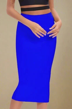 Pencil High Waist Bandage Midi Skirt - Royal Blue -Bodycon Collection Shop pencil high waist bandage midi skirt royal blue bodycon collection usa aus 39742119379162