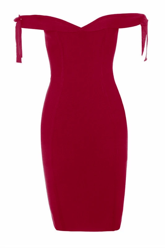 Penelope Bandage Mini Dress - Red Wine 4 Penelope Bandage Mini Dress - Red Wine - Image 2