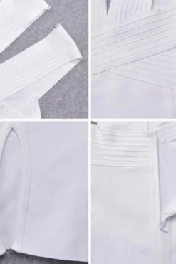 Pia Bandage Dress - White Pearl -Bodycon Collection Shop pia bandage dress pearl white bodycon collection usa aus 15889250680911