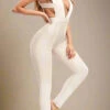 Pia Bandage Pants Jumpsuit - Cream -Bodycon Collection Shop pia bandage pants jumpsuit cream bodycon collection usa aus 36708061249754