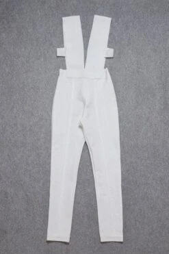 Pia Bandage Pants Jumpsuit - White Pearl -Bodycon Collection Shop pia bandage pants jumpsuit pearl white bodycon collection usa aus 36708106600666