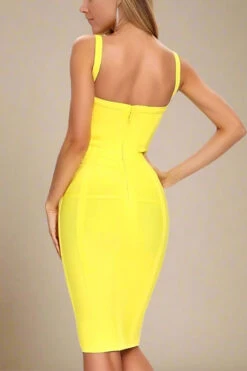 Pip Bandage Corset Dress - Sun Yellow -Bodycon Collection Shop pip bandage corset dress sun yellow bodycon collection usa aus 41596078850266