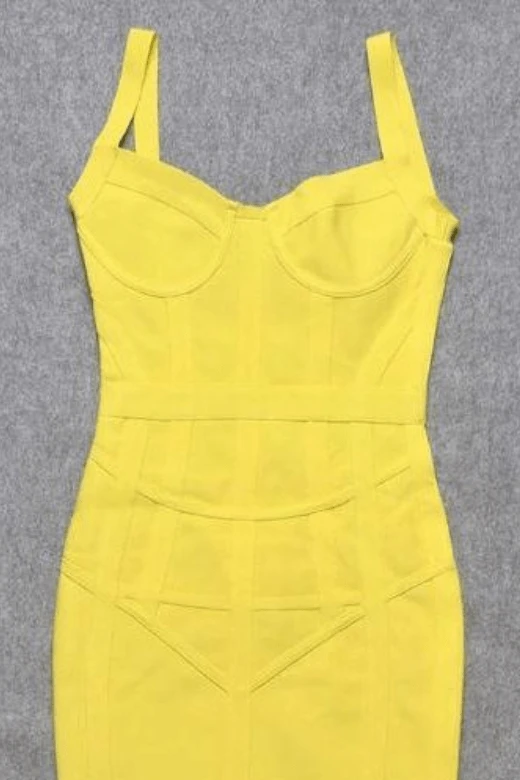 Pip Bandage Mini Dress - Sun Yellow 8 Pip Bandage Mini Dress - Sun Yellow - Image 6