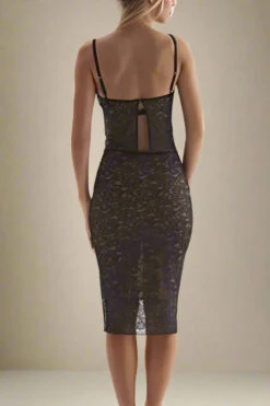 Poppy Bodycon Outfit Set - Classic Black -Bodycon Collection Shop poppy bodycon crop top and midi skirt set classic black bodycon collection usa aus 44318401036506