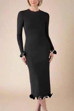 Regina Long Sleeve Bodycon Maxi Dress - Classic Black