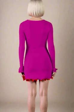 Regina Long Sleeve Bodycon Mini Dress - Magenta Pink -Bodycon Collection Shop regina long sleeve bodycon mini dress magenta pink bodycon collection usa aus 1147124897