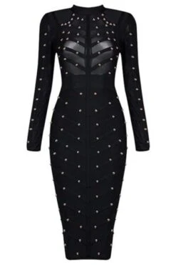 Rosa Long Sleeve Bodycon Dress - Classic Black -Bodycon Collection Shop rosa long sleeve bodycon dress classic black bodycon collection usa aus 36359093747930