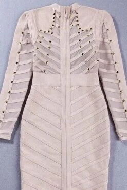 Rosa Long Sleeve Bodycon Dress - Cream -Bodycon Collection Shop rosa long sleeve bodycon dress cream bodycon collection usa aus 40412186116314