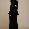 Rose Long Sleeve Bodycon Maxi Dress - Classic Black -Bodycon Collection Shop rose long sleeve bodycon maxi dress classic black bodycon collection usa aus 44273477451994