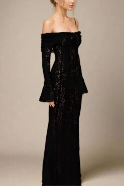 Rose Long Sleeve Bodycon Maxi Dress - Classic Black -Bodycon Collection Shop rose long sleeve bodycon maxi dress classic black bodycon collection usa aus 44273477583066