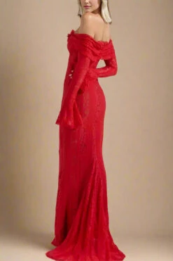 Rose Long Sleeve Bodycon Maxi Dress - Lipstick Red -Bodycon Collection Shop rose long sleeve bodycon maxi dress lipstick red bodycon collection usa aus 1171737018